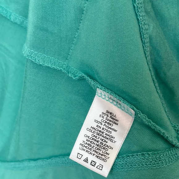 LOGO by Lori Goldstein Open Front Vest Chiffon Trim Sleeveless Aqua Blue Size XS - Picture 5 of 6